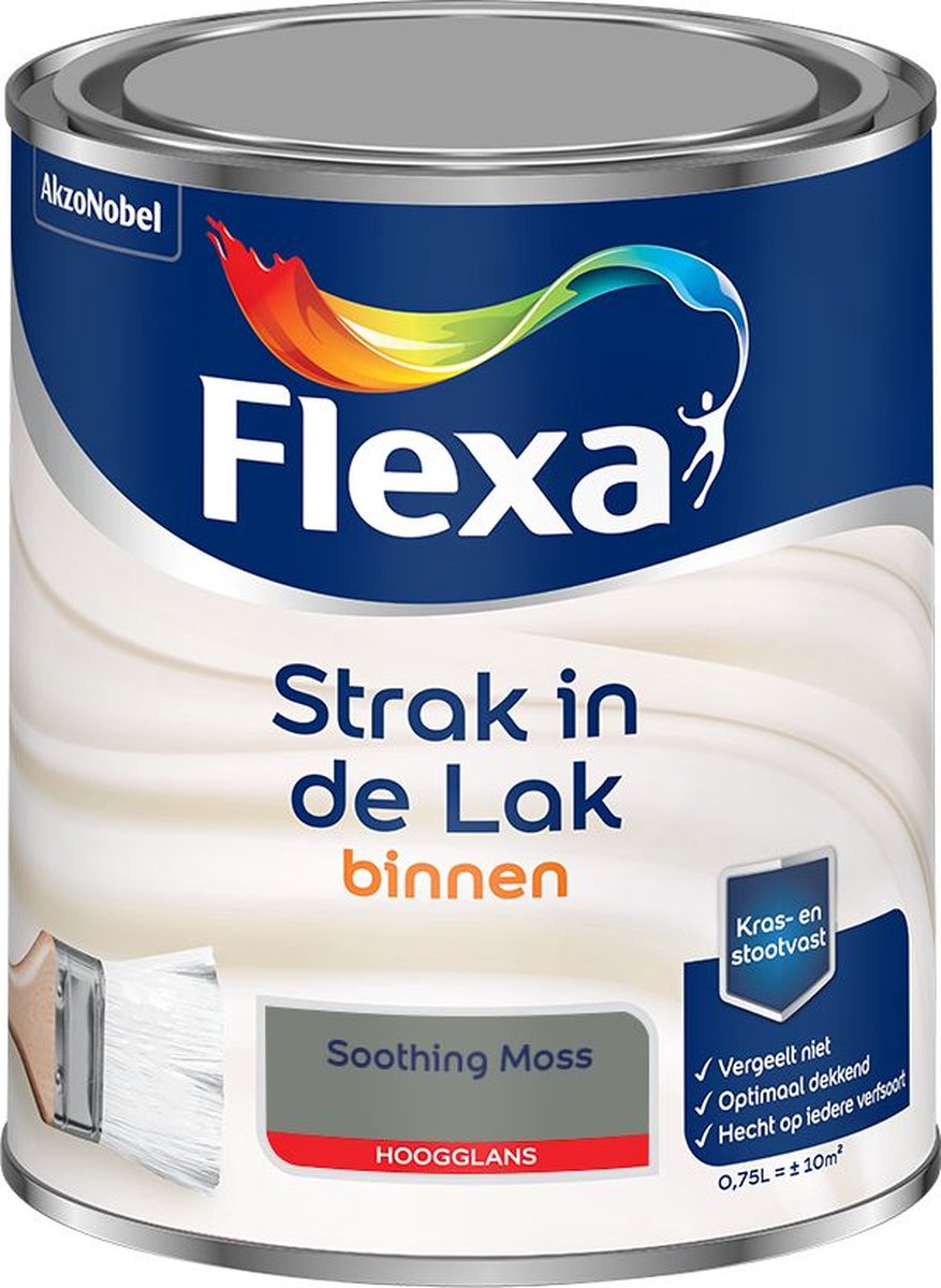 Flexa Strak in de Lak - Binnenlak - Hoogglans - Soothing Moss - 750 ml