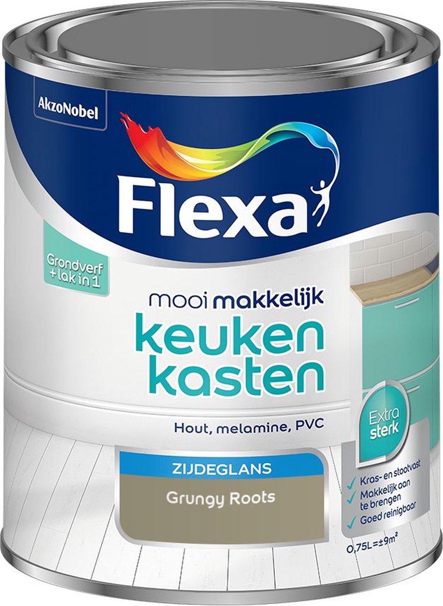 Flexa Mooi Makkelijk - Keukenkasten - Grungy Roots - 750 ml