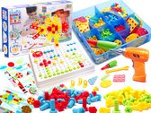Constructie Bouw speelgoed met Werkende Boormachine - 261 elementen - Educatief speelgoed