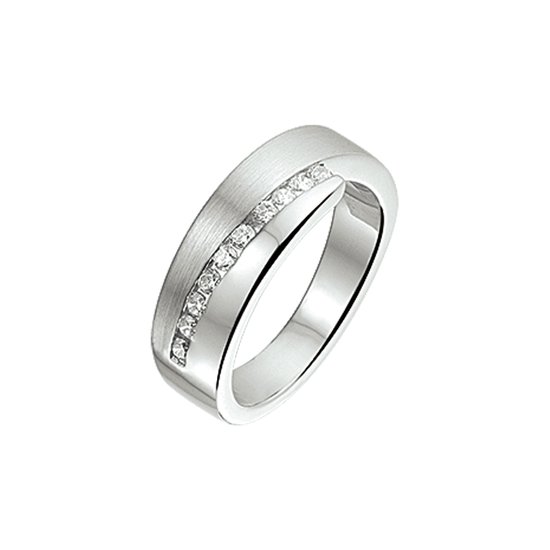 Schitterende Zilveren Ring met Zirkonia's 18.50 mm. (maat 58) model 197