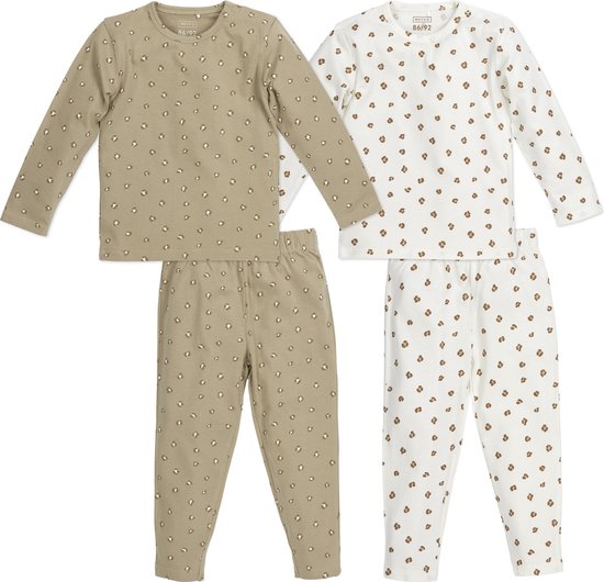 Meyco Mini Panther pyjama - 2-pack - offwhite/sand