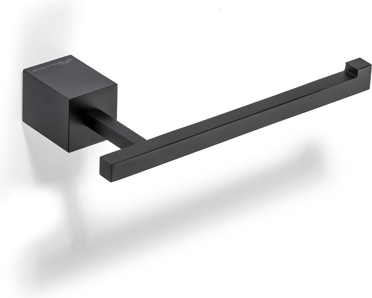 Sagittarius One 170S1-B WC Rolhouder Zwart | Luxe Toiletrolhouder Zwart | WC Rol Houder met Tijdloos Design | Toiletpapierhouder voor Badkamer & Toilet
