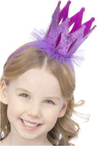 Smiffys - Glitter Crown Kostuum Haarband Kids - Paars