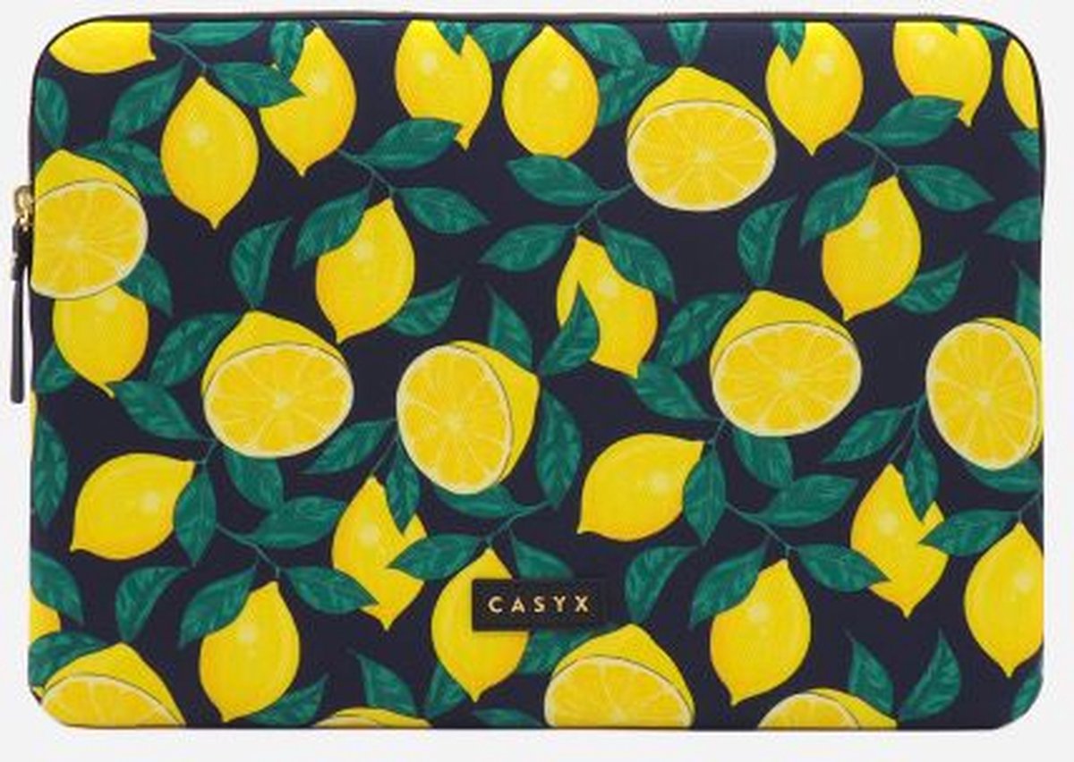 Casyx - Midnight Lemons Laptophoes - laptophoes 15 inch - laptophoes 15 inch waterdicht - laptophoes 15 inch - Design - Kleurrijk