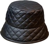 Regenhoed Gewatteerd - Maat 55 t/m 58 Waterafstotend Hoed Bucket Hat - Zwart