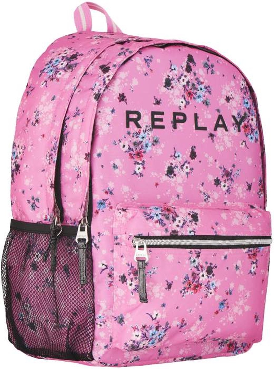 Rugzak Replay Girls roze flower allover 44x30x17 cm Rugzak Stationery Team Replay