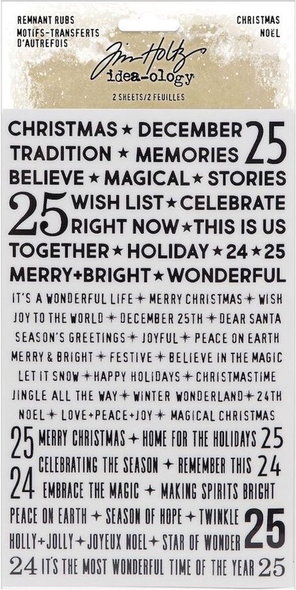 Idea-ology Tim Holtz - Christmas Remnant Rubs Tiny Text (TH94194)