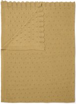 ESSENZA Plaid tricoté Ajour Fougère jaune - 130x170
