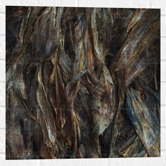 WallClassics - Muursticker - Bruine Bladeren - 50x50 cm Foto op Muursticker