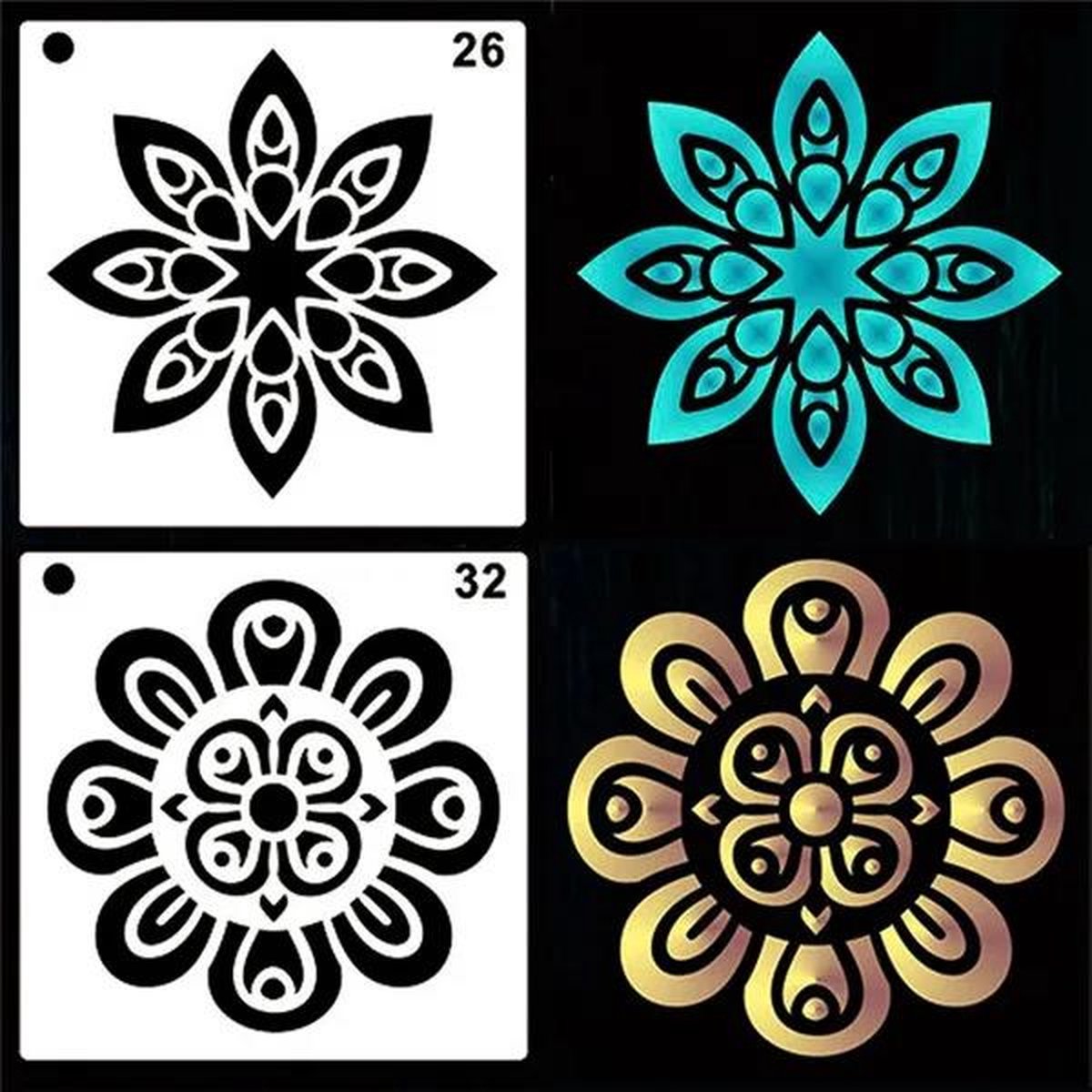 64Pcs Mandala Stencils Mandala Dot Painting Stencils Templates for