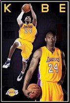 Allernieuwste® Canvas Schilderij Basketballer Topspeler Kobe Bryant - Basketbal Sport - Kleur - 50 x 70 cm