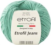Etrofil Garen Jeans - Aqua Groen No 54 - 55% Katoen 45% Acryl- Amigurumi - Haak- en Breigaren