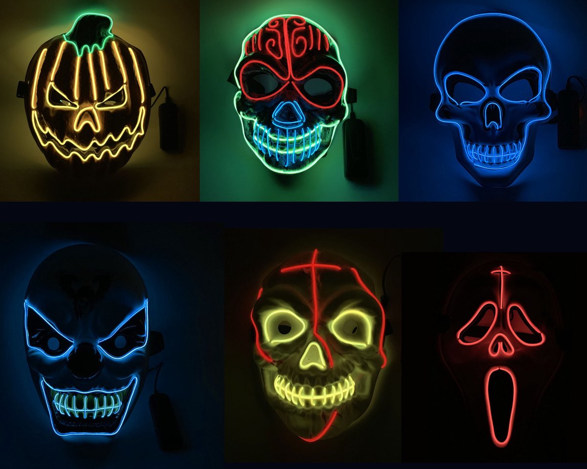 Halloween- LED luminous- Masker- Verschillende Maskers- 1 Stuk | bol.com
