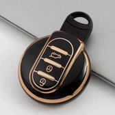 Étui de clé en TPU souple - Étui de clé adapté pour Mini Cooper / Cooper S / Clubman / Countryman - Zwart métallisé - Étui de clé - Accessoires de vêtements pour bébé de voiture