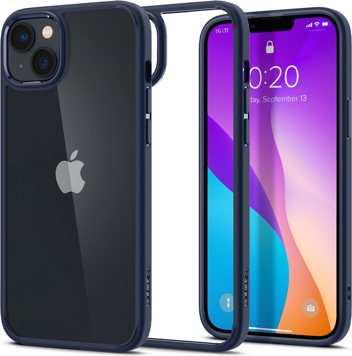 Spigen Crystal Hybrid Hoesje Geschikt voor Apple iPhone 14 Plus Transparant Blauw