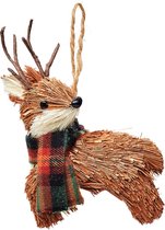 Deux beaux pendentifs de Suspensions de Noël de cerf de Sass & Belle - Décoration de sapin de Noël de cerf en matériau brossé