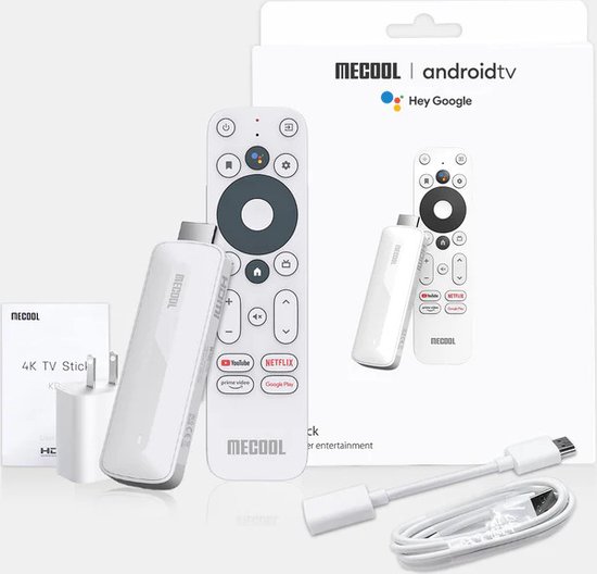 MeCool KD5 Android 11 TV Stick - Lecteur multimédia - 1080P Full HD - Certifié Netflix