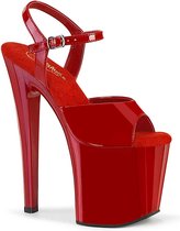 Pleaser - ENCHANT-709 Sandaal met enkelband, Paaldans schoenen - US 6 - 36 Shoes - Rood