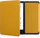 Housse kwmobile pour Amazon Kindle Paperwhite (11. Gen - 2021) - Étui à rabat pour liseuse en jaune - Couverture en similicuir