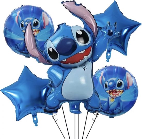Stitch ballonnen - Disney - Lilo and Stitch - 5 stuks - Folieballon - Zonder helium - Verjaardag - Kinderfeestje