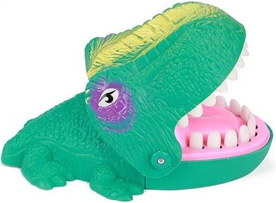 Thumbnail van een extra afbeelding van het spel Toi-Toys Spel; Gevaarlijke Bijtende ! Jungle bijtende krokodil - Klein Formaat 11x 16,5 x12cm