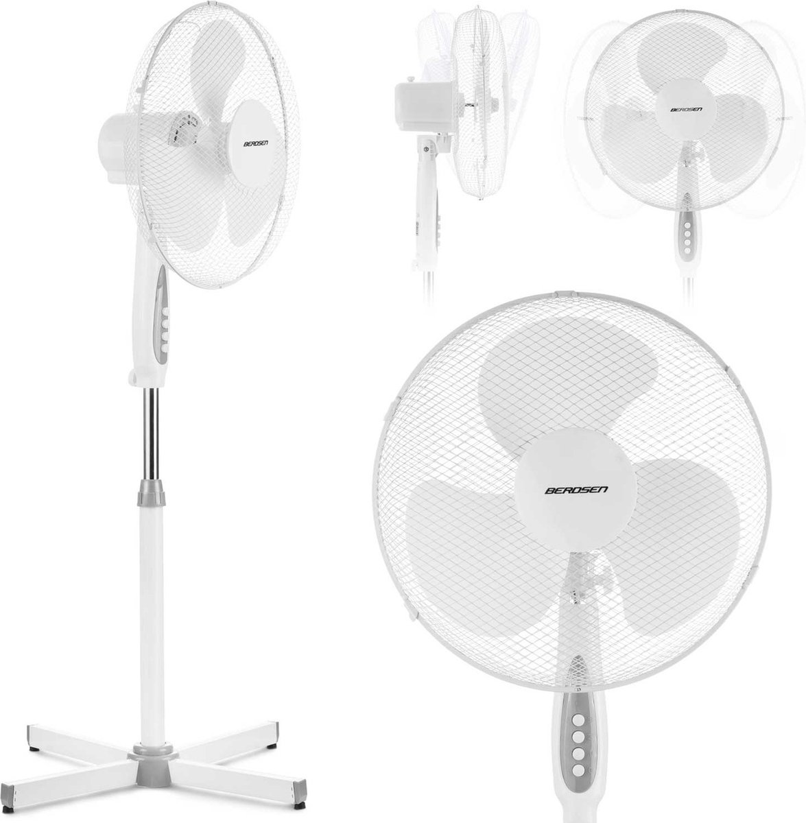 Ventilator staand - verstelbaar - 103-123 cm - wit