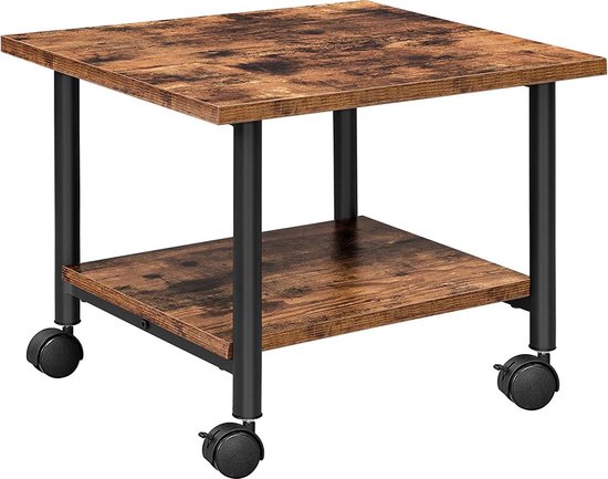 Printerstandaard Voor Onder Het Bureau, 2-laags Printerwagen Met Opbergrek Printerrek Met Vergrendelbare Wielen Metalen Frame Industriele Stijl In Kantoor Thuis Kopieerapparaat Scanner Rustiek Bruin Printerstandaard Voor Onder Het Bureau, 2-laags Printerwagen Met Opbergrek Printerrek Met Vergrendelbare Wielen Metalen Frame Industriele Stijl In Kantoor Thuis Kopieerapparaat Scanner Rustiek Bruin