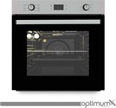 Optimum X - 6070 - Inbouw oven - Hetelucht - Grill - Digitaal timer - Roestvrijstaal - 7 programma - zwart-Grijs - 71 liter