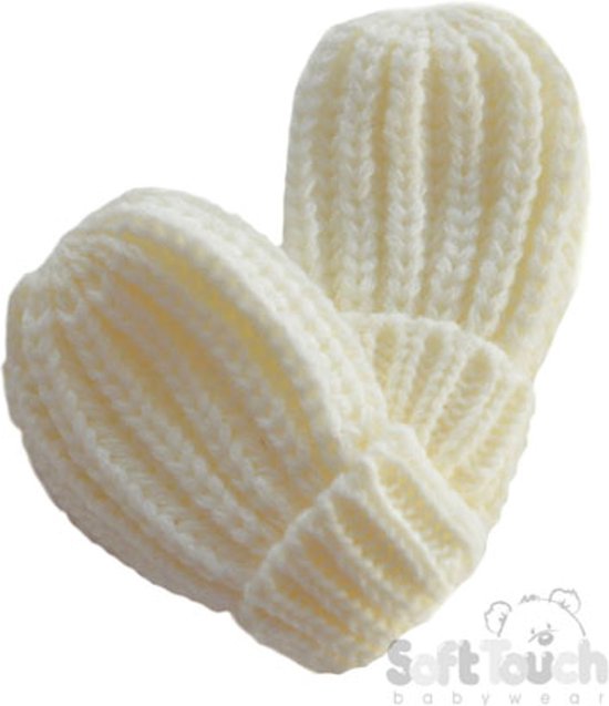 Mitaines d'hiver en tricot grossier (0 -12 mois) - Mitaines unisexe Off White Mitaines -C