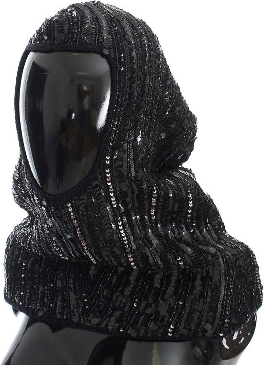 Dolce & Gabbana - Bonnet écharpe à capuche en maille noire à sequins |  bol.com