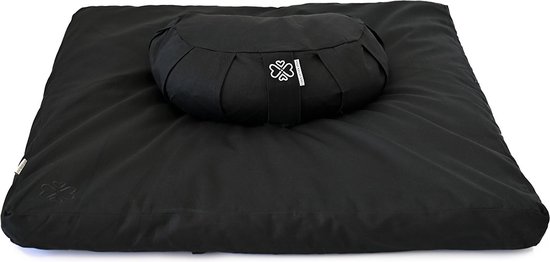Meditatiemat │ Zabuton│ 100% Katoen │ Zwart van Beauxoretics — afbeelding 5
