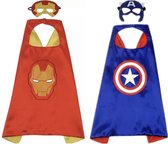 Superhelden Set Van 2 - Captain America Pak - Iron Man Pak - Verkleedkleding - Verkleedpak - Verkleedkleren Jongen - Verkleedkleren Meisje - Marvel Avengers - Kostuum - Halloween kostuum -