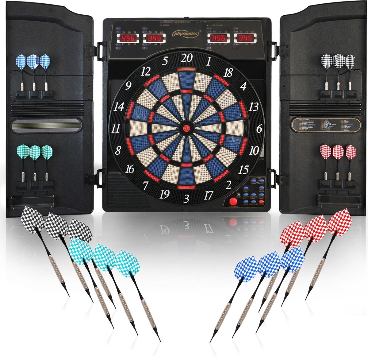 Cible Fléchettes électronique Avec écran LCD - 27 Jeux, 243 Variantes, 1 à 16 Joueurs, Fléchettes Métal Sécurisées - 5