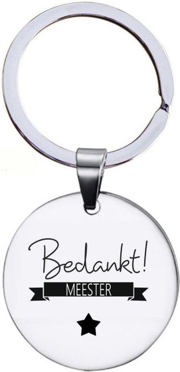 Sleutelhanger RVS - Bedankt Meester
