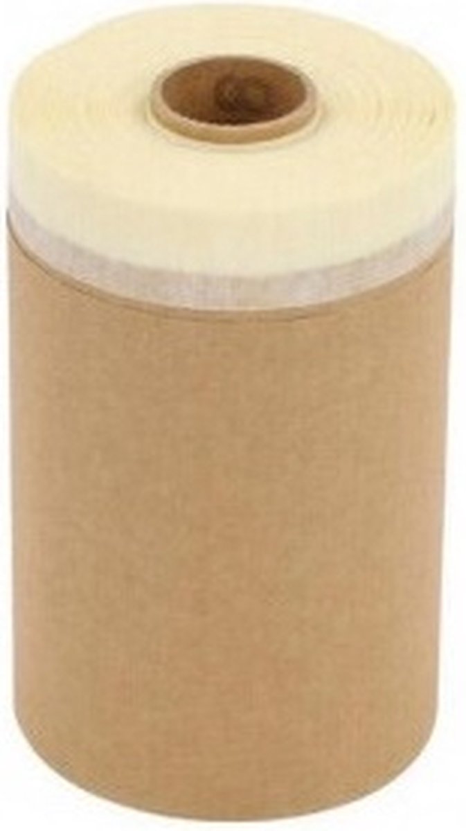 Afplakpapier Met Tape Beige 18cm x20m