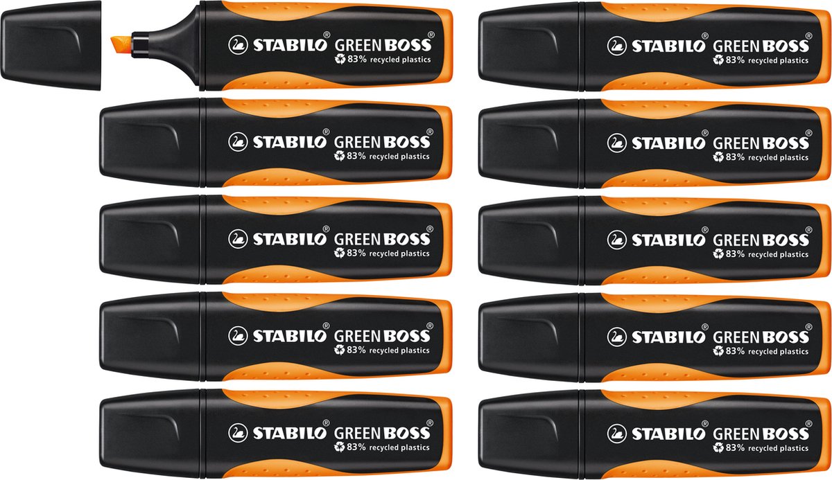 STABILO GREEN BOSS - Markeerstift - Gemaakt Van 83% Gerecycled Plastic - Oranje - Per stuk