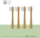 Sonicare Bamboe Opzetborstels voor Kinderen | 4 Stuks | Wit | Gepatenteerde Bio-based binnenkant, Bamboe buitenkant