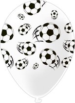 ballonnen - voetbal - soccer - 30 cm - latex - wit - 5 stuks