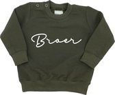 Sweater voor kind met tekst - Broer - Groen - Maat 86 - Big brother - Ik word grote broer - Gezinsuitbreiding - Zwangerschap aankondiging