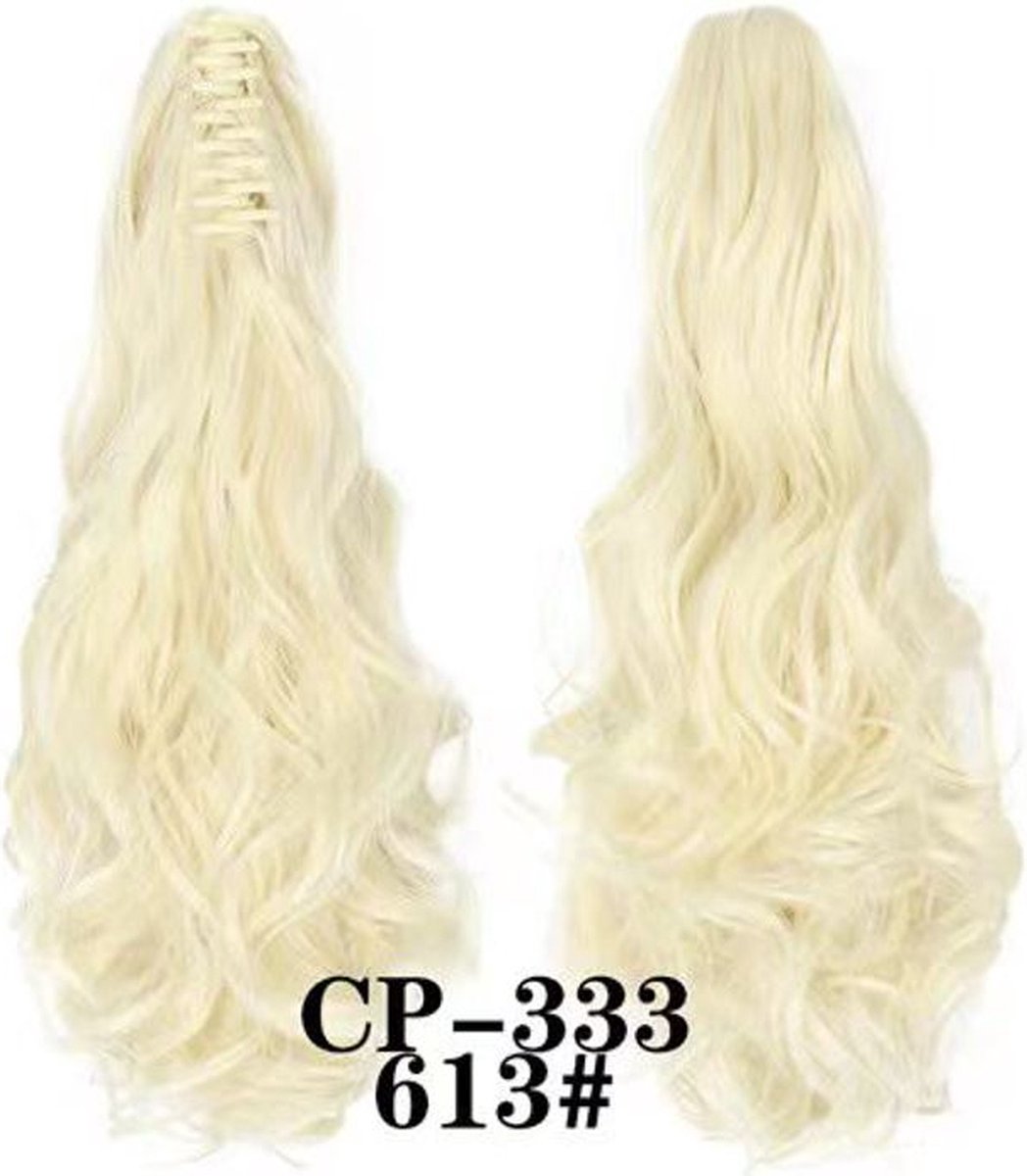 Brazilian Ponytail Blond - #613 - 55cm - Paardenstaart - Haarverlenging - Extensions - Wavy - 613# - Haarstuk - 22'' - 22 inch - Blond