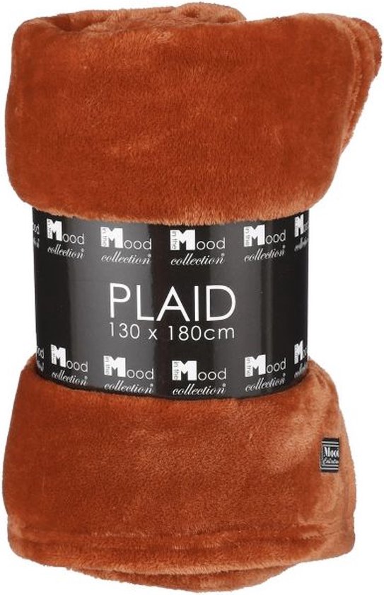 Mica Decorations Famke Fleece Plaid - L180 x B130 cm - Terra