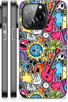 Telefoon Hoesje iPhone 14 Pro Hoesje met Zwarte rand Punk Rock