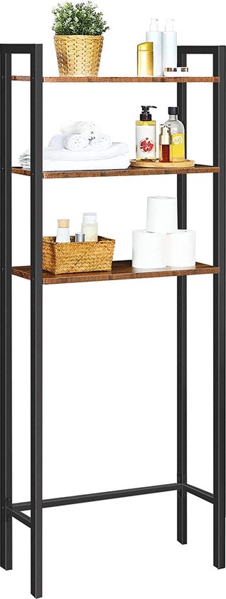 Opslag boven het toilet, 3 etages, metaal, boven het wc-opbergrek met