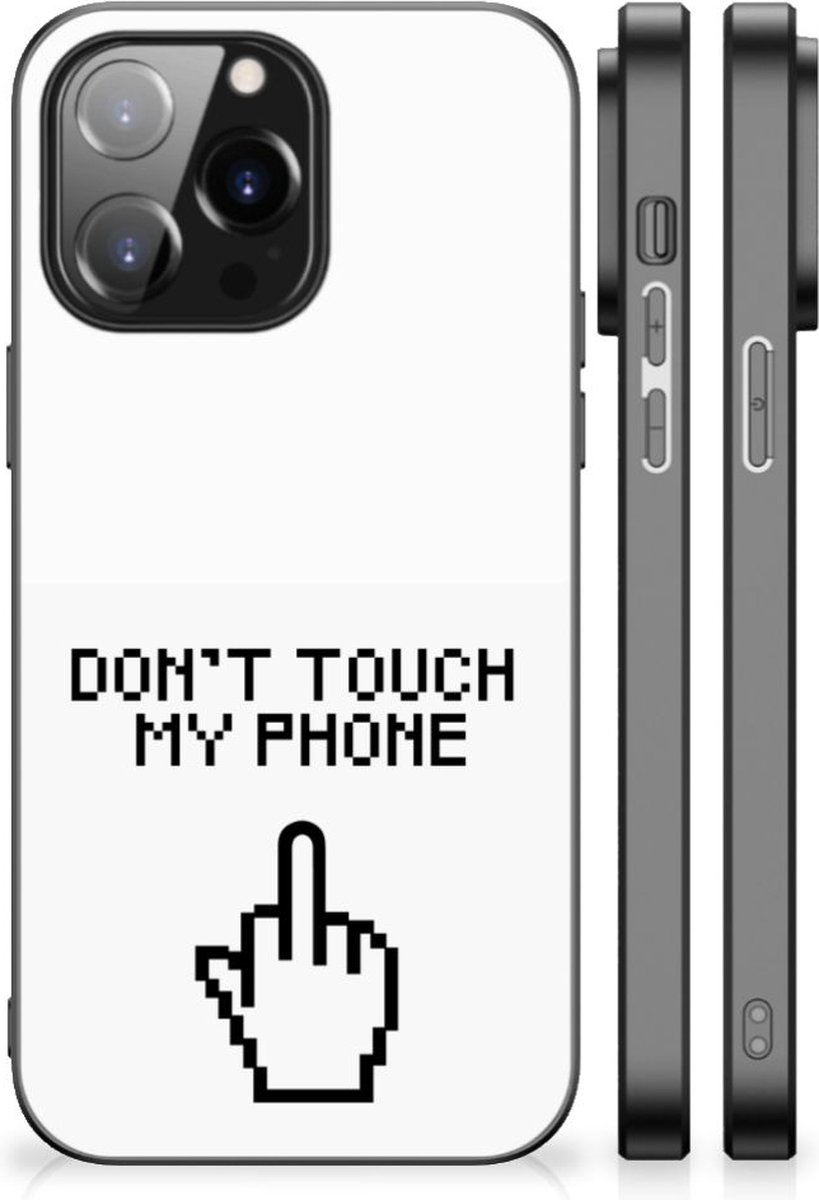 Back Cover voor iPhone 14 Pro Max Telefoon Hoesje Finger Don't Touch My Phone