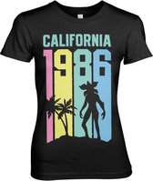 Stranger Things Dames Tshirt -S- California 1986 Zwart