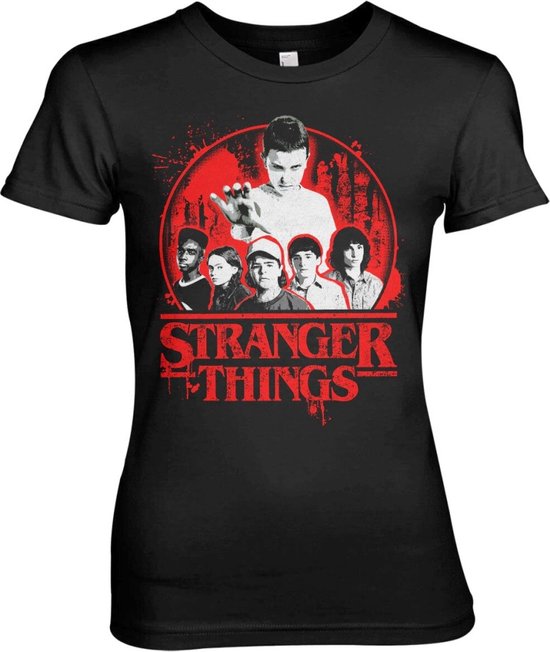 Stranger Things Dames Tshirt -S- Distressed Zwart