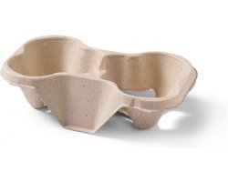 Biodore® Draagtray voor 2 bekers - 100 stuks - Gemaakt van gerecycled papier & karton