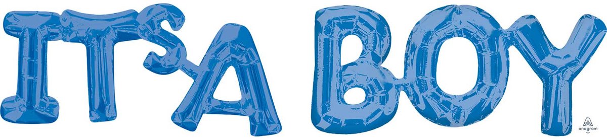 "IT'S A Boy (Blauw)" 2 FolieBallonnen, 43 cm SuperShape