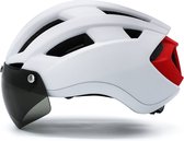 Lightyourbike ® - VISION 1 - Casque de vélo avec Siècle des Lumières et visière - Vélo électrique, Vélo de route & VTT - Wit