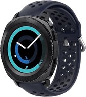 Siliconen sport bandje met gaatjes - Geschikt voor Samsung Galaxy Watch 3 - 41mm / Galaxy Watch 1 42mm / Galaxy Watch Active / Active 2 / Samsung Gear Sport bandje - Sport bandje - Donkerblauw